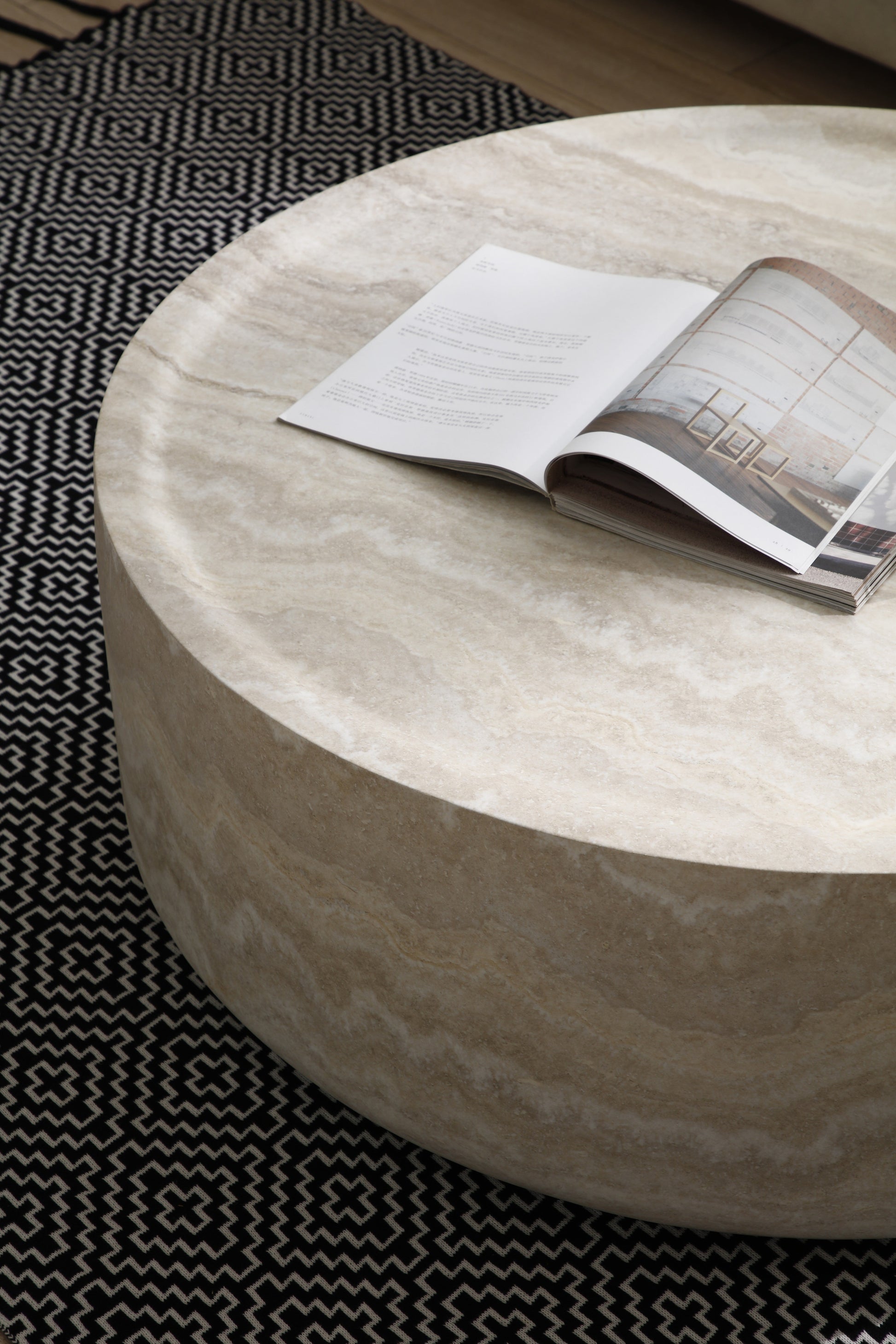 Table basse ELARA beige naturel details