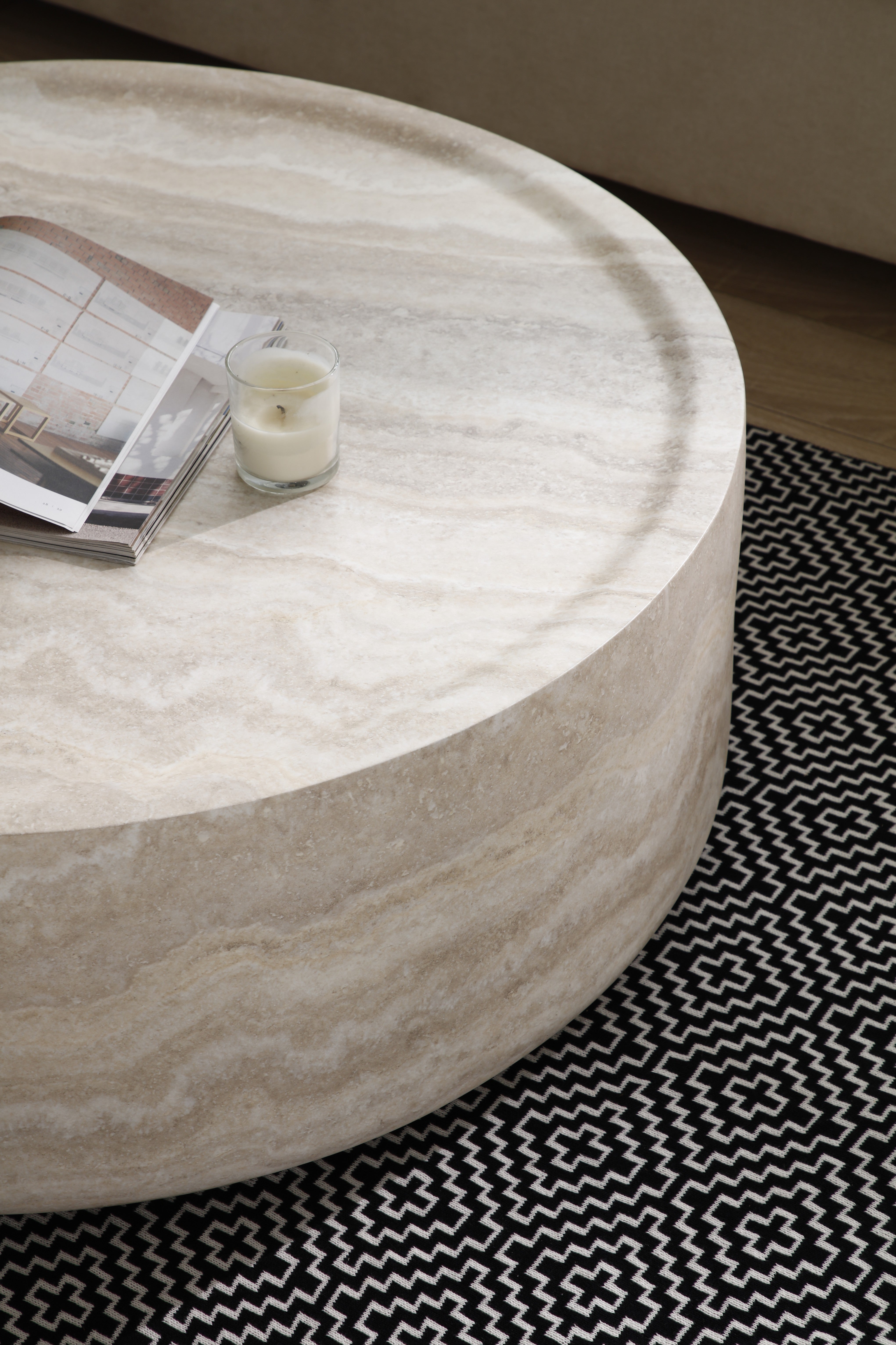 Table basse ELARA beige naturel ambiance