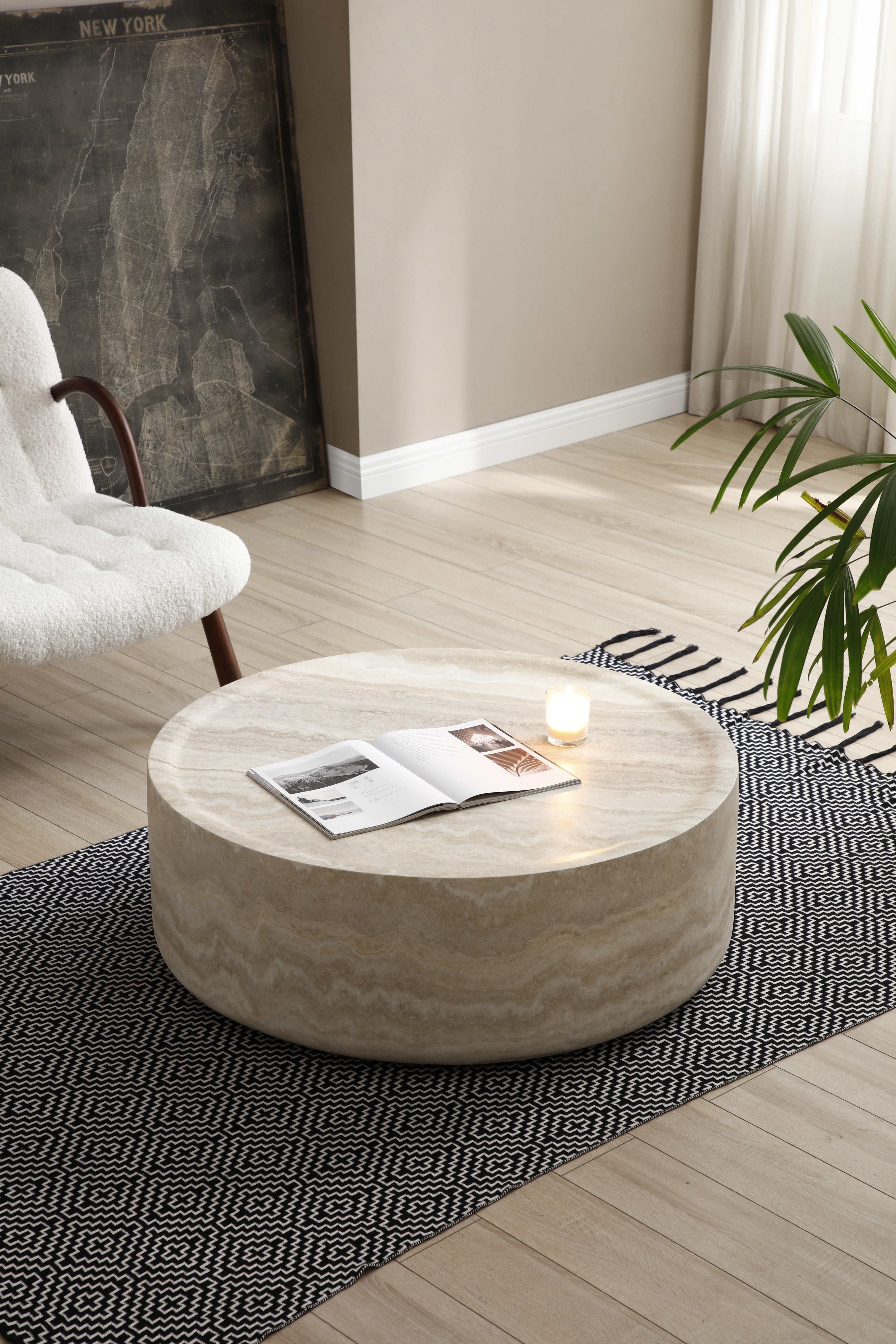 Table basse ELARA beige naturel finition